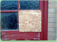 boarded up Queens Park